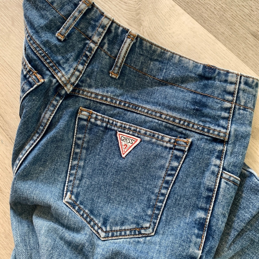 Vintage Guess Jeans Georges Marciano High Waist Button Fly Blue Denim 31